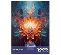 1000 Pieces Puzzles for Adults Orange Lotus in Cosmic Bloom Adult Puzzles Brain Teaser Game Enhance Memory Unique Gifts for Birthday And Christmas 52x38cm/1000pcs
