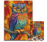 1000 Pieces Puzzles for Adults Owl Falling Leaves Puzzle Educational Games, Enhance Love between Couples for Age 14 Years Up 26X38CM