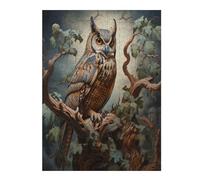 1000 Pieces Puzzles for Adults - Owl is Sitting On A Tree with A Sky Funny Puzzles Educational Toys, Birthday Christmas Valentine's Day Gift