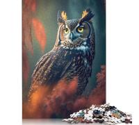 1000 Pieces Puzzles for Adults 'Owl Looks Into The Forest Square Puzzle for Adults & Wooden Puzzles Home Decor 1000pcs (75x50cm)