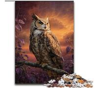 1000 Pieces Puzzles for Adults Owl on The Tree Jigsaw Puzzle Made of cardboard Ideal Holiday Or Birthday Gift, Party Game Toy size 38x26CM