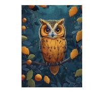 1000 Pieces Puzzles for Adults - Owl Sits On A Tree Branch in The Evening Wooden Puzzle - Large Educational Puzzle Artwork -Challenging and Fun Activity - Home Decor Gifts