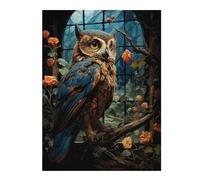 1000 Pieces Puzzles for Adults - Owl Sitting On A Branch in Front of A Window Puzzle Challenging Educational Toys Puzzles Reduced Pressure Gift