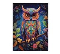 1000 Pieces Puzzles for Adults - Owl Sitting On A Branch in Tree with Leaves Wooden Puzzle - Large Educational Puzzle Artwork -Challenging and Fun Activity - Home Decor Gifts