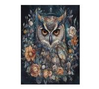 1000 Pieces Puzzles for Adults - Owl with Flowers and The Words Owl Perfect Interlocking Clear Printing - Adults Educational Puzzle Gift Ideal