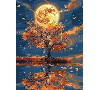 1000 Pieces Puzzles for Adults - Painted Moonlight Tree Adult Stress Relief Puzzle, Youth Intelligence Challenge, Relaxing Family Activities
