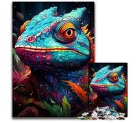1000 Pieces Puzzles for Adults Painting Color Chameleon Puzzles for Adults Perfect for Family Fun Party Games Birthday Party Favors 1000 PCS(38x26cm)