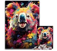 1000 Pieces Puzzles for Adults Painting Color Koala Difficult Puzzles for Adults Relax & Challenge Colorful Home Decor Art for Friends 1000 PCS(38x26cm)