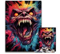 1000 Pieces Puzzles for Adults Painting Colorful Evil Demon Difficult Puzzles for Adults Relax & Challenge Colorful Home Decor Art for Friends 1000 PCS(75x50cm)