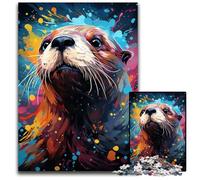 1000 Pieces Puzzles for Adults Painting Colorful Sea Otter Difficult Puzzles for Adults Creative Family Game & Home Decor for Teenagers 1000 PCS(38x26cm)