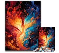 1000 Pieces Puzzles for Adults PaintingColorRedBlueArt Difficult Puzzles for Adults Relax & Challenge Colorful Home Decor Art for Friends 1000 PCS(75x50cm)