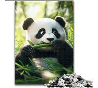 1000 Pieces Puzzles for Adults Panda Eating Bamboo Jigsaw Puzzle Made of cardboard Ideal Holiday Or Birthday Gift, Party Game Toy size 38x26CM
