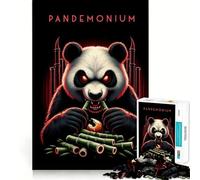 1000 Pieces Puzzles for Adults Panda Pandemonium Smooth Joint Fun Brain Skill Play Casual Game Time Birthday Fun Play (50x75cm)