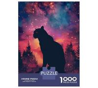 1000 Pieces Puzzles for Adults Panther Silhouette Galaxy Adult Puzzles Brain Teaser Game Enhance Memory Unique Gifts for Birthday And Christmas 52x38cm/1000pcs