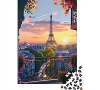 1000 Pieces Puzzles for Adults Paris Eiffel Tower Sunset-3 Puzzles for Adults Toy Wall Decor Wall Decoration Parent-child Interaction 52x38cm/1000pcs