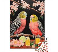 1000 Pieces Puzzles for Adults Parrots with Tropical Drinks Puzzles for Adults Hands-on Game But Fun And Humorous Parent-child Interaction 38x26cm/1000pcs