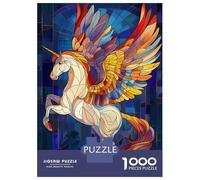 1000 Pieces Puzzles for Adults Pegasus Stained Glass Jigsaw for Adults Anti-Stress Toys Difficult Hard Difficult And Challenge 38x26cm/1000pcs