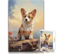 1000 Pieces Puzzles for Adults Pembroke Welsh Corgi Enjoy Cozy Calm Downtime Hours Clean Cut Durable Play Craft Toy Size 50x75cm