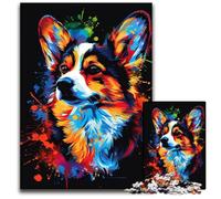 1000 Pieces Puzzles for Adults Pembroke Welsh Corgi Impossible Jigsaw Puzzles for Adults DIY Art Decor, 50x75CM/19.68x29.52inch