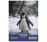 1000 Pieces Puzzles for Adults Penguin in Hoodie on Ice Puzzles for Adults Hands-on Game But Fun And Humorous Parent-child Interaction 52x38cm/1000pcs