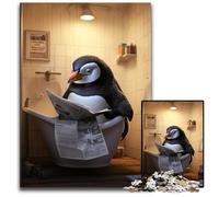 1000 Pieces Puzzles for Adults Penguin Reading Newspaper Wooden Jigsaw Puzzles Interactive Family Game, Brain Challenge, Educational Toy 50x75CM/19.68x29.52inch