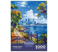 1000 Pieces Puzzles for Adults Perth Australia Cityscape Travel Jigsaw for Adults Anti-Stress Toys Difficult Hard Difficult And Challenge 52x38cm/1000pcs