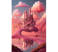 1000 Pieces Puzzles for Adults - Pink Castle Puzzle Family Game Adult Decompression Child Education Gift for Intellective Educational Game,Gift