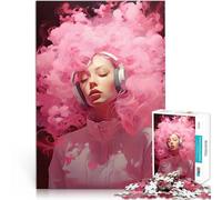 1000 Pieces Puzzles for Adults Pink Noise Bliss Made of cardboard,for age 14 years and over Staycation Kill time Christmas game Presents for Women。size:26x38cm/10.24x14.96inch