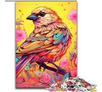 1000 Pieces Puzzles for Adults Pink Sparrow Made of Wood, Perfect for Birthday, Christmas 50x75cm DIY Decoration Brain Challenging