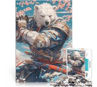 1000 Pieces Puzzles for Adults Polar Bear Samurai Herausforderndes Spielspielzeug Geeignet für die Schreibtischdekoration52x38cm
