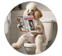 1000 Pieces Puzzles for Adults Poodle on The Toilet Impossible Jigsaw Puzzles for Adults Perfect for Family Fun on Holidays 67.5x67.5cm