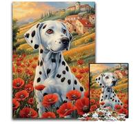 1000 Pieces Puzzles for Adults Poppy Dalmatian Cardboard Jigsaw Puzzles Difficult And Challenge, Great Gifts And Toys for Age 14 26X38CM