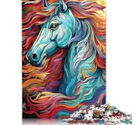 1000 Pieces Puzzles for Adults Portait of A Horse Creative Square Jigsaw Puzzles for Adults, Paper Puzzles Home Decoration Jigsaw Puzzles 38x26cm/1000pcs
