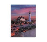 1000 Pieces Puzzles for Adults，Portland Lighthouse，Unique Artwork Jigsaw Puzzle, Great for Beginners, Gifts for Loved Ones（75x50cm）-AO64