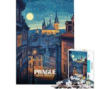 1000 Pieces Puzzles for Adults Prague Czech Republic Night Cityscape Toy Intellectual Game Educational Games But Fun And Humorous Secret Santa Gifts (size 50x75cm)