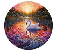1000 Pieces Puzzles for Adults Psychedelic Art Swan Difficult Puzzles for Adults Family Interaction & Brain Challenge,Family Activity Challenge (67.5x67.5cm)