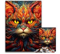 1000 Pieces Puzzles for Adults Psychedelic Cat Puzzles for Adults Brain Teaser Game for Teenagers, Perfect 26X38CM/10.23x14.96inch