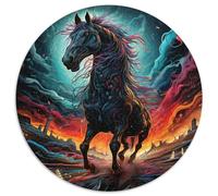 1000 Pieces Puzzles for Adults Psychedelic Colored Horses Jigsaw Puzzles for Adults Challenging DIY Art for Enthusiasts, for Relaxation (67.5x67.5cm)