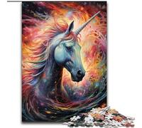 1000 Pieces Puzzles for Adults Psychedelic Colored Horses Puzzle Made of cardboard, for Birthdays, Christmas, Halloween, Thanksgiving, Easter 1000pcs(26x38cm)