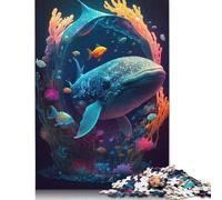 1000 Pieces Puzzles for Adults Psychedelic Leviathan Creative Square Jigsaw Puzzles for Adults, Wooden Puzzles Home Decoration Jigsaw Puzzles 1000pcs (75x50cm)