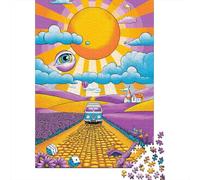 1000 Pieces Puzzles for Adults Psychedelic Road Trip Poster Puzzles for Adults Hands-on Game But Fun And Humorous Parent-child Interaction 52x38cm/1000pcs