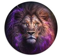 1000 Pieces Puzzles for Adults Purple Lion Round Jigsaw Puzzles for Birthdays, Holidays, And Home Decor 1000pcs (67.5x67.5cm)