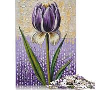1000 Pieces Puzzles for Adults Purple Tulip Oil Painting Jigsaw Puzzles for Adults And Wooden Puzzles Home Decoration 1000pcs (75x50cm)