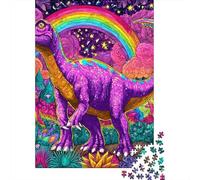 1000 Pieces Puzzles for Adults Rainbow Dinosaur Fantasy Art Jigsaw Puzzle Family Games Difficult Hard Unique Gifts for Birthday And Christmas 38x26cm/1000pcs