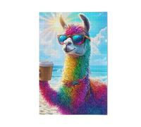 1000 Pieces Puzzles for Adults - Rainbow Llama Funny Animal Puzzle with Stunning Artwork - for Lasting Fun and Display - Challenging Brain Exercise, for Puzzle Lovers