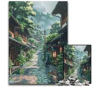1000 Pieces Puzzles for Adults Rainy Street Wooden Jigsaw Puzzles for Adults Home Decor Brain Teaser Game for Teenagers Family Interaction 1000 PCS(38x26cm)
