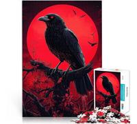 1000 Pieces Puzzles for Adults Raven And Blood Moon Stressabbau Schwierige Herausforderung Wohnkunstdekor52x38cm