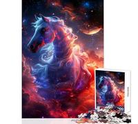 1000 Pieces Puzzles for Adults Red Blue Horse Nebula Anti-Stress Toys Funny Gift Brain Teaser Game Improving Love between Couples size 38x52cm