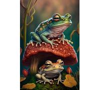 1000 Pieces Puzzles for Adults - Red Mushroom and Frog Funny Puzzles Gift for Birthday Wedding Christmas Halloween