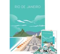 1000 Pieces Puzzles for Adults Rio De Janeiro Brain Intelligence Challenge Addictive Toys Fun Games Family Activities Secret Santa Gifts (Size 38x52cm)